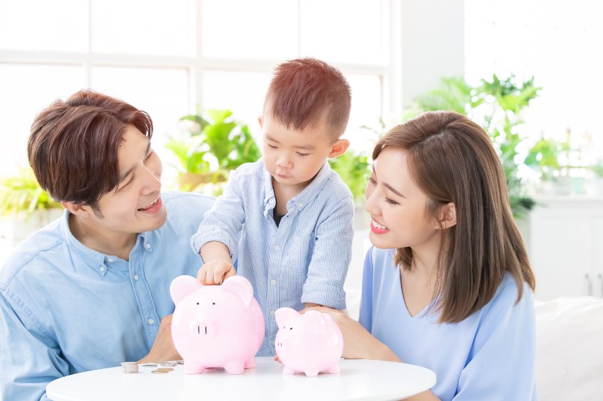 family-saving-money-